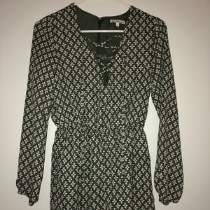 Long sleeved printed romper